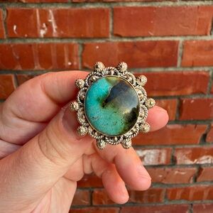 Turquoise and Silver Statement Ring